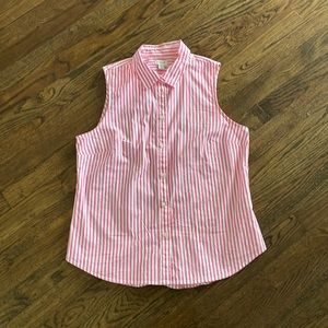 J Crew size M Sleeveless cotton poplin shirt in signature fit.